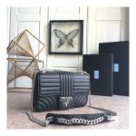 Prada Diagramme Medium Leather Bag 1BD108 Silver Hardware