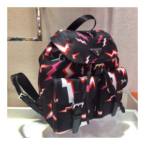 Prada Lightning Print Nylon Small Backpack 1BZ677