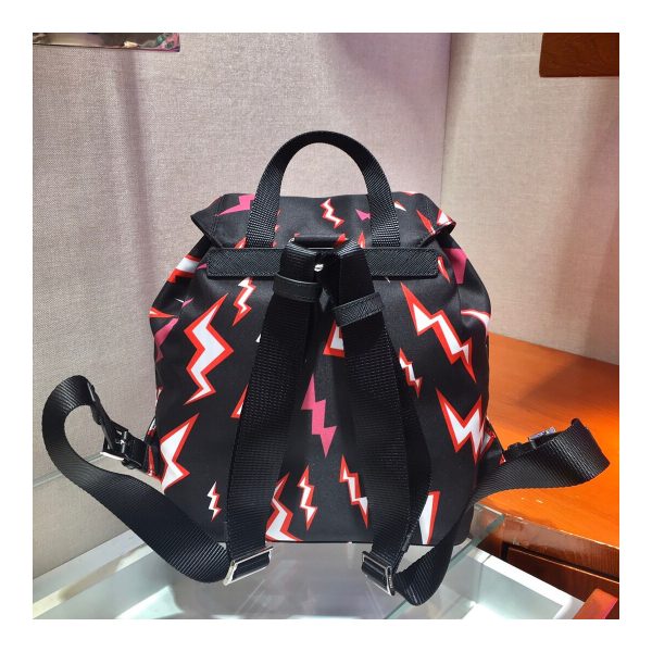 Prada Lightning Print Nylon Small Backpack 1BZ677