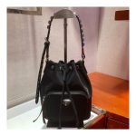 Prada Nylon Shoulder Bag With Leather And Studs 1BH038