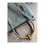 Prada Two-Tone Saffiano Leather Double Bag 1BG775 Grey/Brown