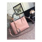 Prada Two-Tone Saffiano Leather Double Bag 1BG775 Pink/Grey