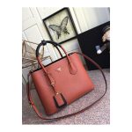 Prada Two-Tone Saffiano Leather Double Bag 1BG775 Rosewood/Black