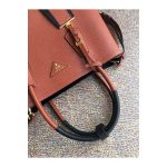 Prada Two-Tone Saffiano Leather Double Bag 1BG775 Rosewood/Black