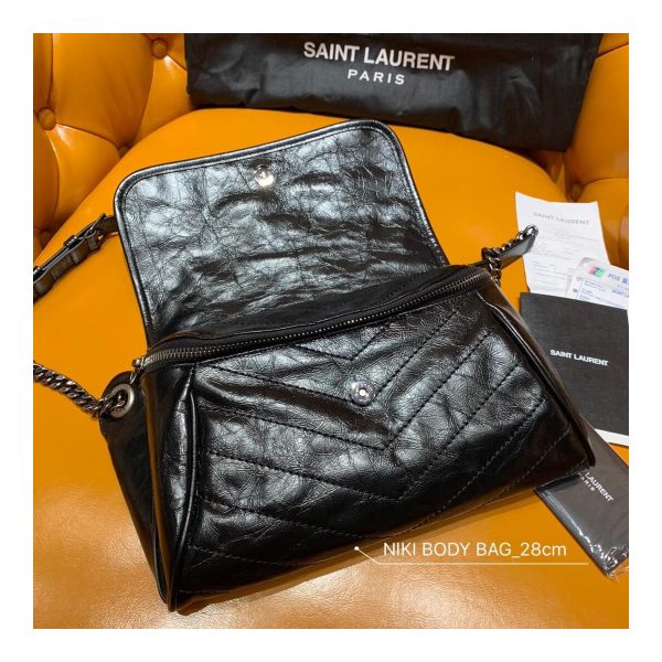 Saint Laurent Niki Body Bag In Crinkled Vintage Leather 577124