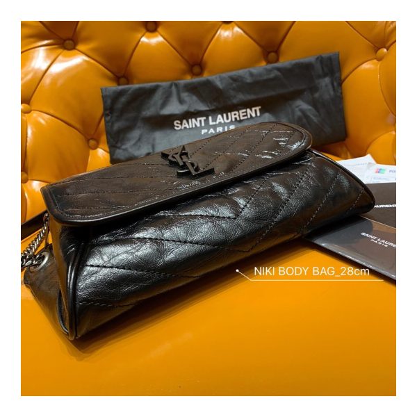 Saint Laurent Niki Body Bag In Crinkled Vintage Leather 577124