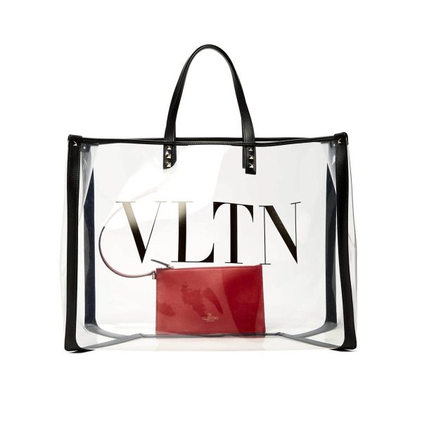 Valentino Garavani Grande Plage Medium PVC & Leather Tote Bag 9008