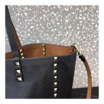 Valentino Garavani Medium Double Rockstud Reversible Tote Bag 0067J Black/Brown