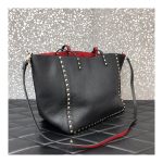 Valentino Garavani Medium Double Rockstud Reversible Tote Bag 0067J Black/Red