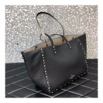 Valentino Garavani Medium Double Rockstud Reversible Tote Bag 0067Y Black/Off-white