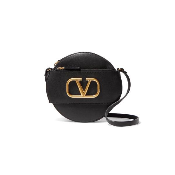 Valentino 'VLOGO' Leather Round Crossbody Bag A0088