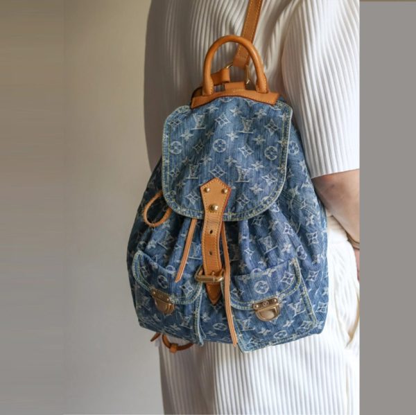 Louis Vuitton Backpack Denim Blue M44460 M95057 MM PM