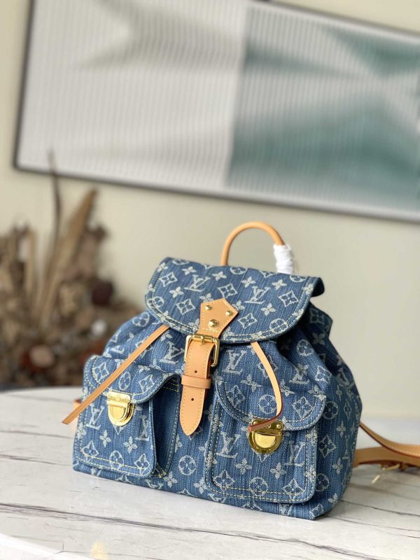 Louis Vuitton Backpack Denim Blue M44460 M95057 MM PM