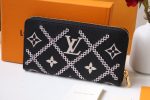 Louis Vuitton Black Zipper Women Wallet Long M81141