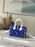 Louis Vuitton Blue Jacquard Velvet Speedy 20 BANDOULIERE SPORT