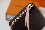 Louis Vuitton Clemence Monogram Long Wallet Zipper Pink