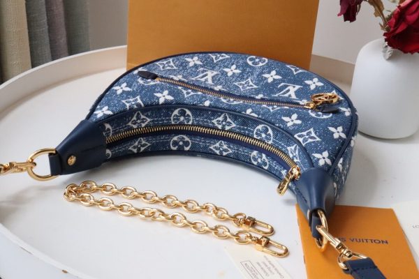 Louis Vuitton Denim Loop Bag Blue Pink  M81166