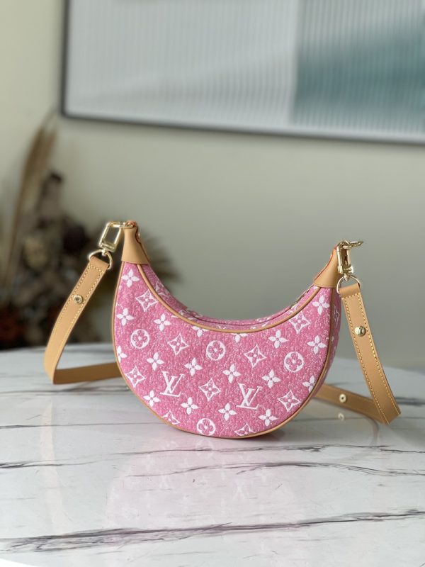 Louis Vuitton Denim Loop Bag Blue Pink  M81166