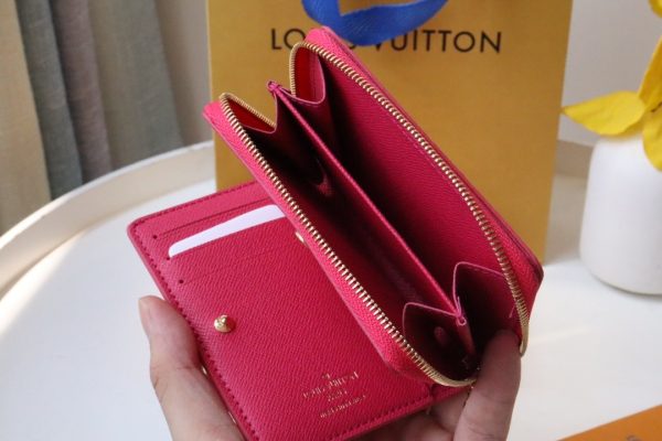 Louis Vuitton Hotpink Zipper Short Women Wallet M81527