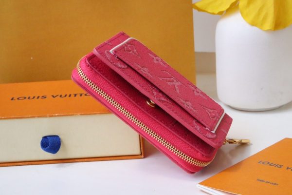 Louis Vuitton Hotpink Zipper Short Women Wallet M81527