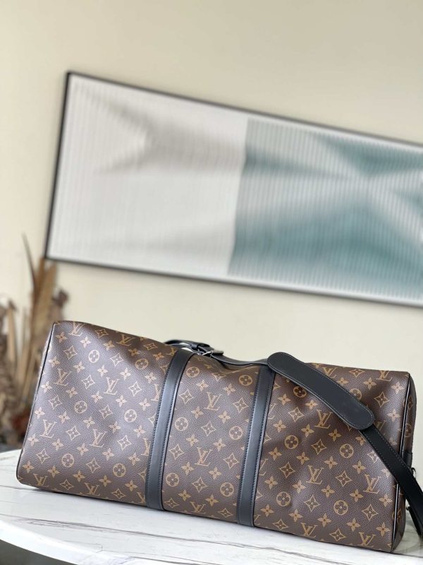 Louis Vuitton Keepall 55 Monogram M56714 Black Handle