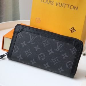 Louis Vuitton Men Trunk Zipper Wallet Long Grey M80558 2