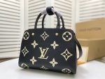 Louis Vuitton Montaigne MM Black Grey Monogram Empreinte M41056