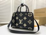 Louis Vuitton Montaigne MM Black Grey Monogram Empreinte M41056