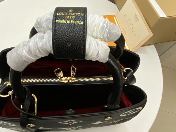 Louis Vuitton Montaigne MM Black Grey Monogram Empreinte M41056