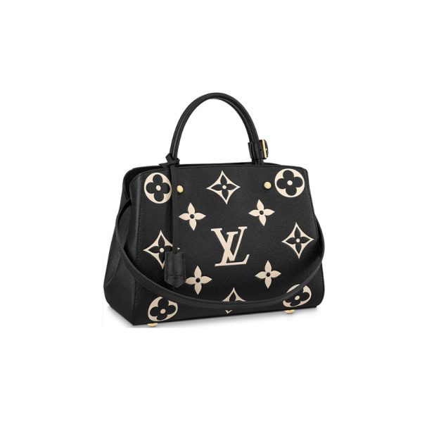 Louis Vuitton Montaigne MM Black Grey Monogram Empreinte M41056