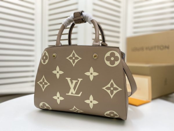 Louis Vuitton Montaigne MM Black Grey Monogram Empreinte M41056