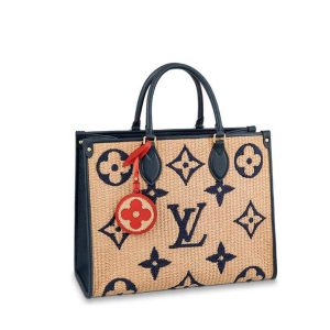 Louis Vuitton Onthego M57723 M57644 MM GM Rafia Blue