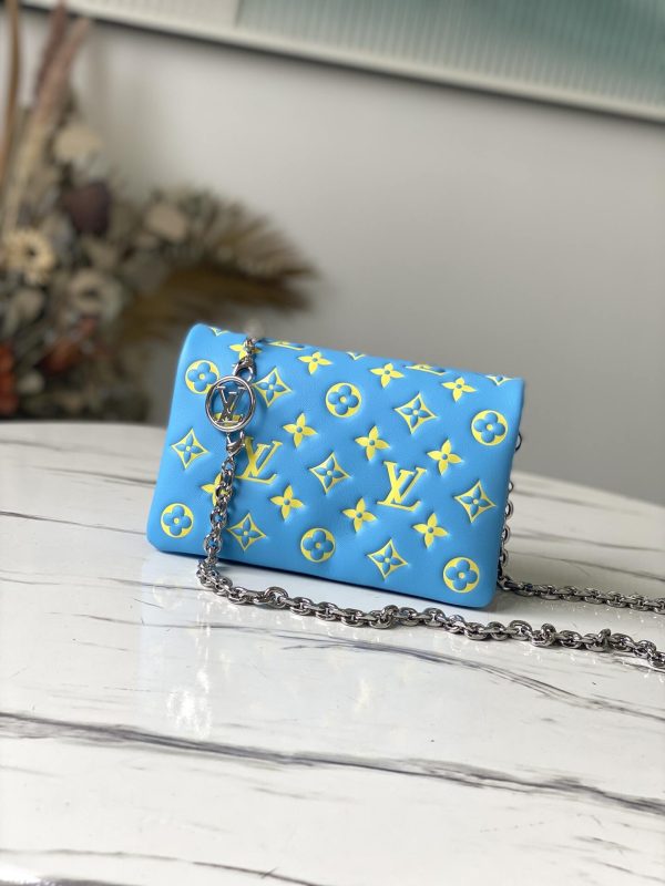 Louis Vuitton Pochette Coussin M80744 Chain Light Blue