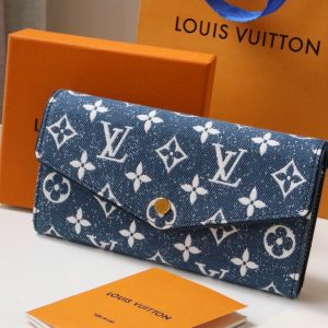 Louis Vuitton Sarah Long Wallet Denim Blue 2