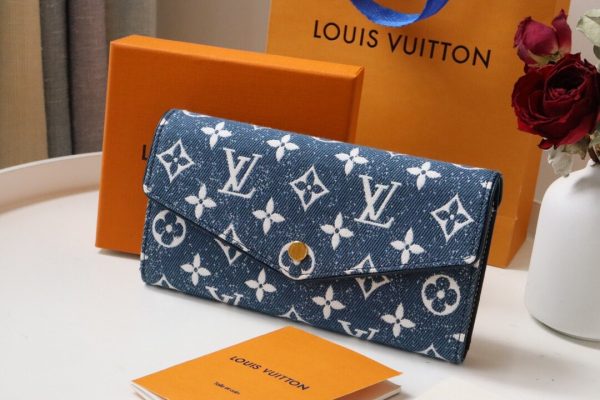 Louis Vuitton Envelope M81183 Long Wallet Denim Blue