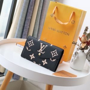 Louis Vuitton Sarah Women Wallet Black Long M80496 9