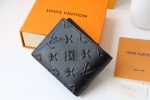 Louis Vuitton Slender Men Wallet Short Black M80520 Monogram Seal