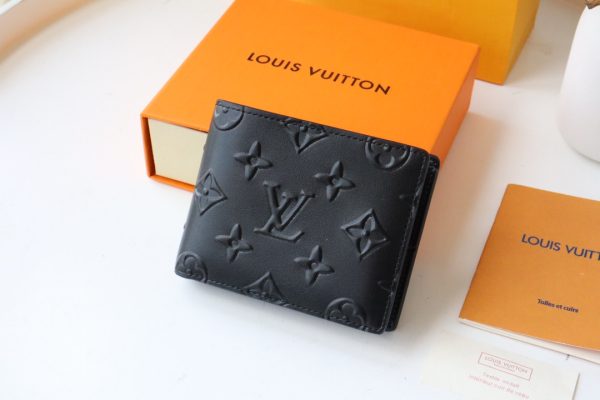 Louis Vuitton Slender Men Wallet Short Black M80520 Monogram Seal