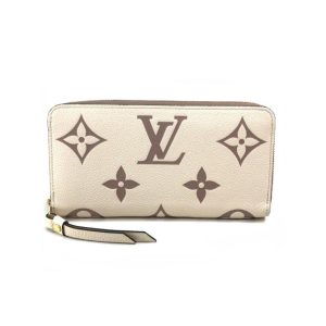 Louis Vuitton Long Wallet White M80116 Zipper Cream Women