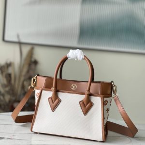 Louis Vuitton White Brown On My Side PM Casual Style Top Handle Bag Shoulder Bag 9