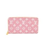 Louis Vuitton Zipper Pink M81226 Wallet Women Long Wallet Denim