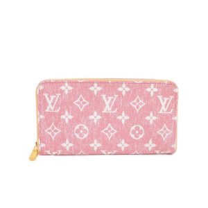 Louis Vuitton Zipper Pink M81226 Wallet Women Long Wallet Denim