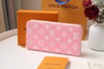 Louis Vuitton Zipper Pink M81226 Wallet Women Long Wallet Denim