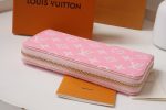 Louis Vuitton Zipper Pink M81226 Wallet Women Long Wallet Denim