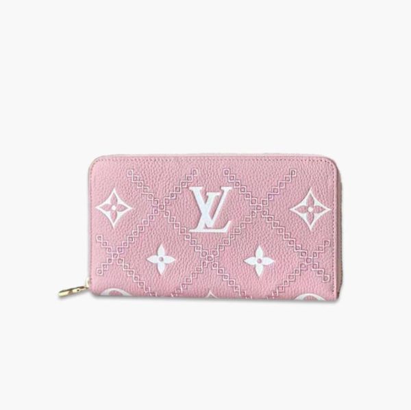 Louis Vuitton M81141 Zipper Pink Women Wallet Long