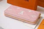 Louis Vuitton M81141 Zipper Pink Women Wallet Long