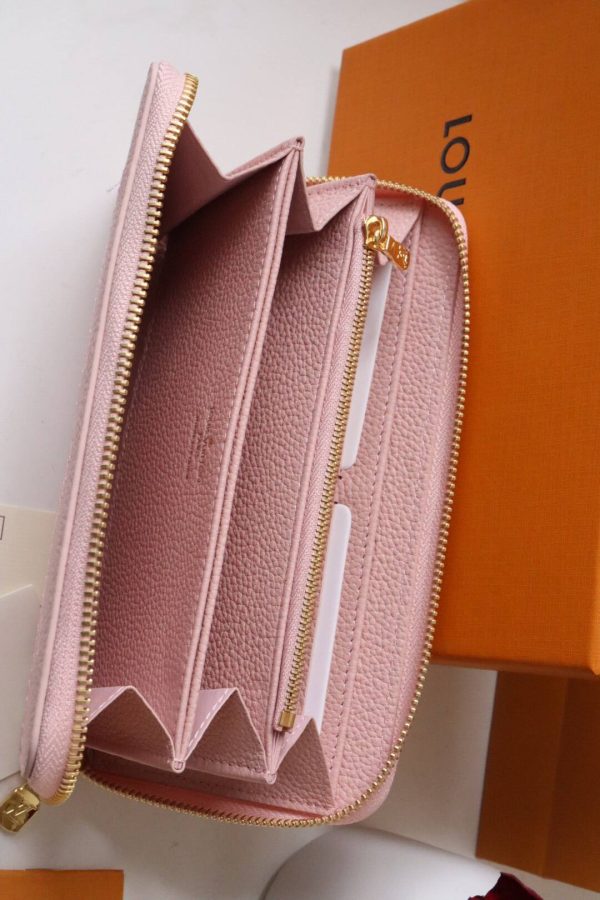 Louis Vuitton M81141 Zipper Pink Women Wallet Long