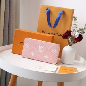 Louis Vuitton Zipper Pink Women Wallet Long M81141 7