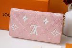 Louis Vuitton M81141 Zipper Pink Women Wallet Long