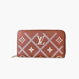 Louis Vuitton Brown M81141 Zipper Women Wallet Long